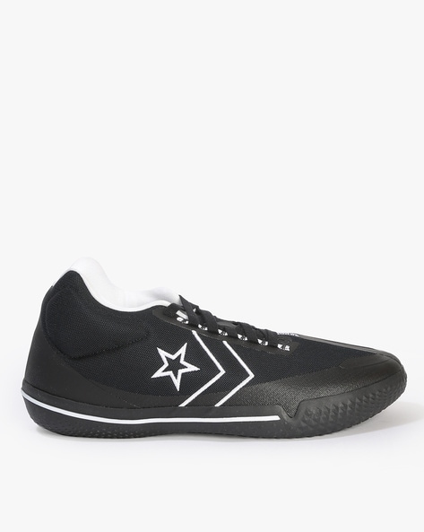 Converse Canvas Allstar Ox Lace Shoes in All Black in Black Black