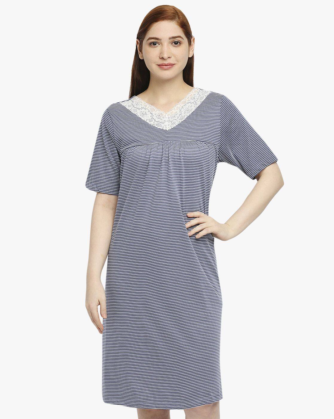 Buy Blue Nightshirtsu0026Nighties for Women by SHYLA Online | Ajio.com