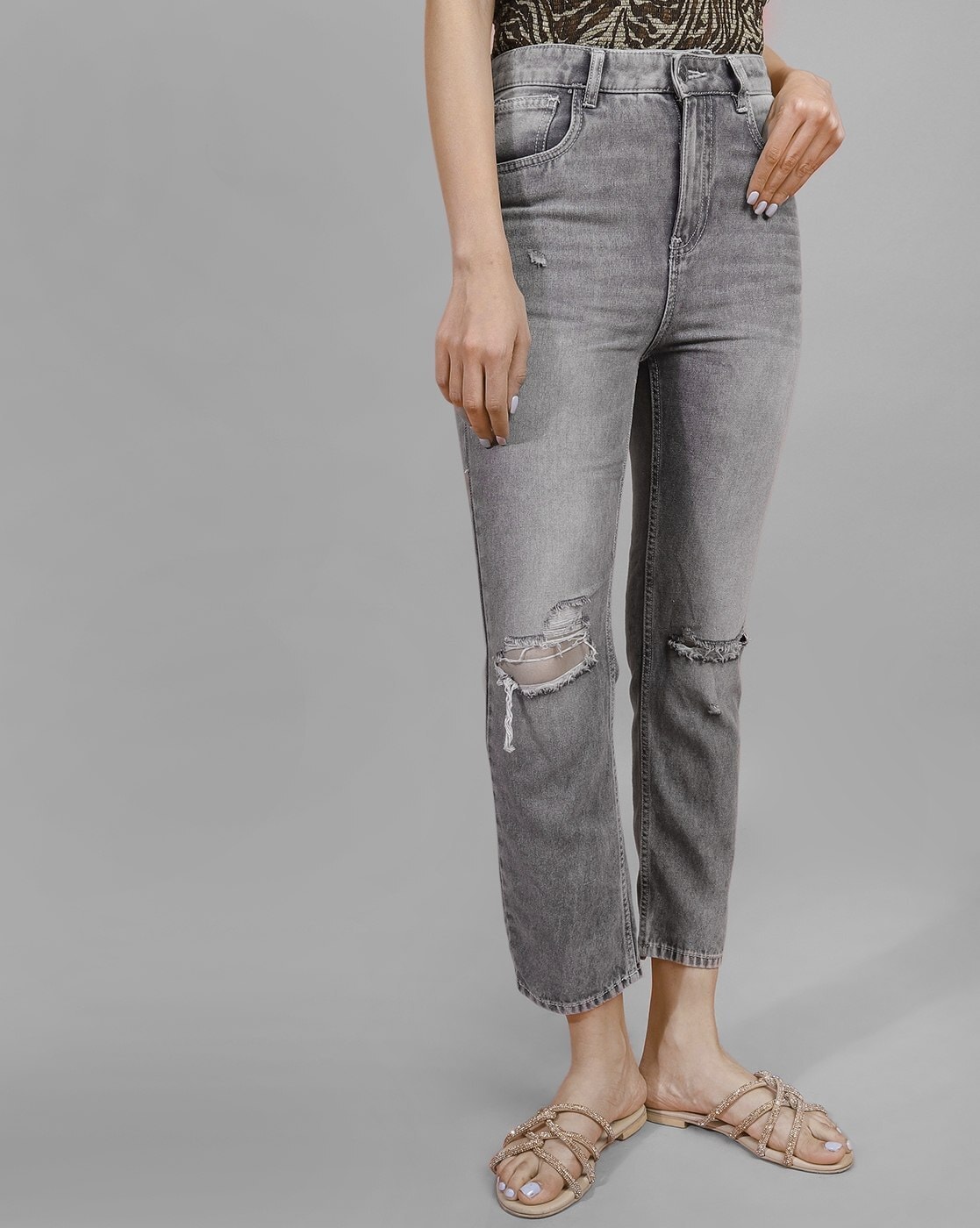 Buy Grey Jeans & Jeggings for Women by FREEHAND Online