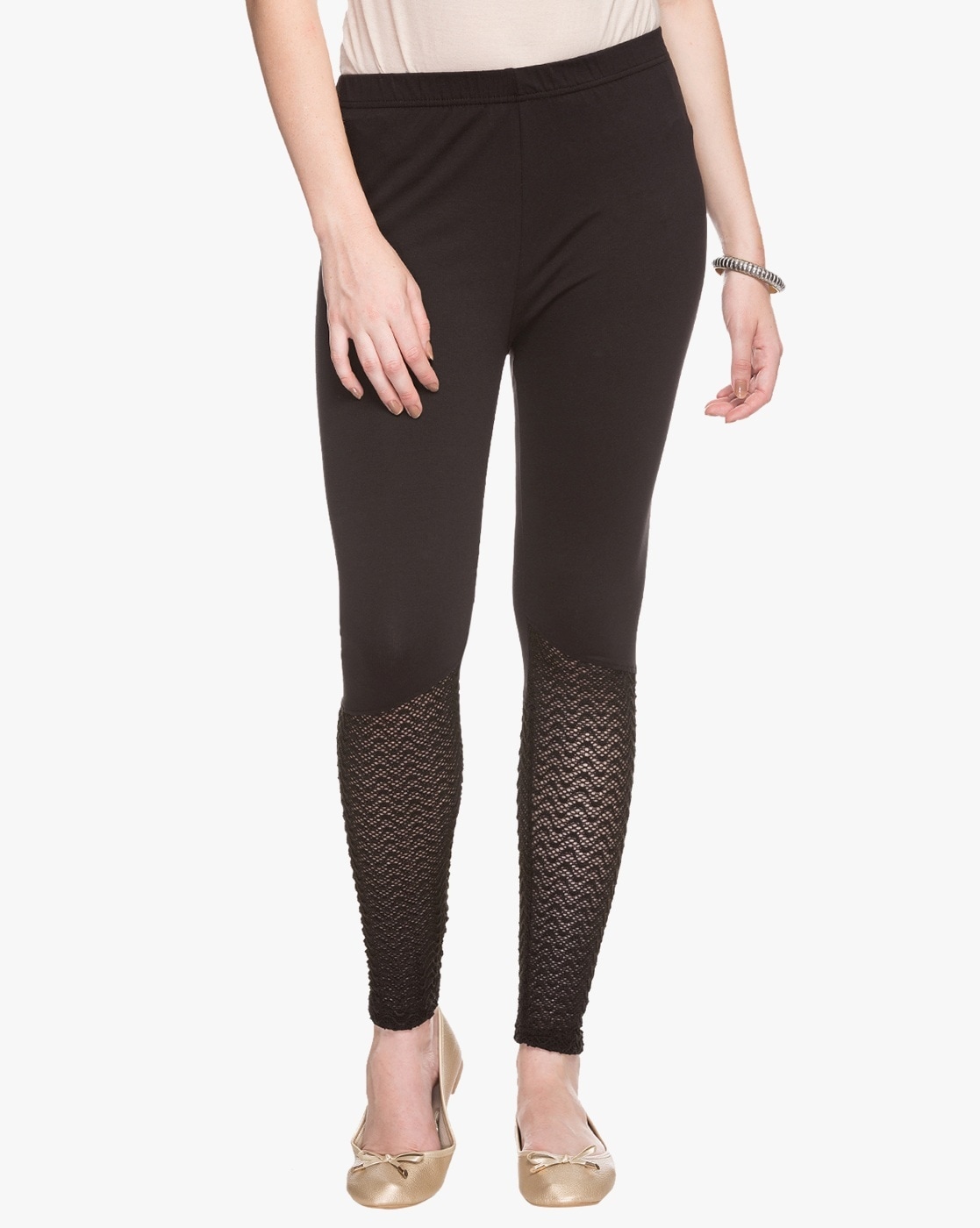 Lace Leggings with Elasticated Waistband