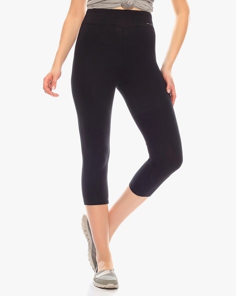 Women's Capri Yoga Pants Workout Running Capri Leggings Color Block Elastic  Waist Drawstring Trousers with Pockets 