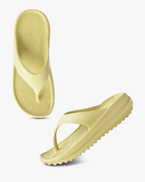 Thong Strap Slippers with Embossed Footbed