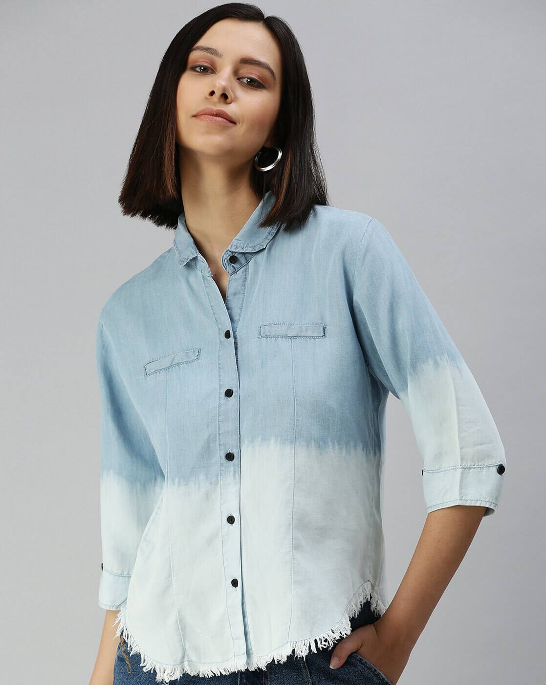Buy Blue Shirts for Women by SHOWOFF 