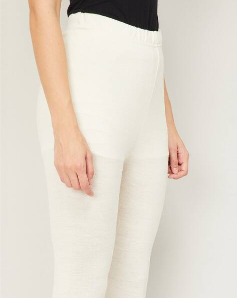 Buy Off White Leggings for Women by 