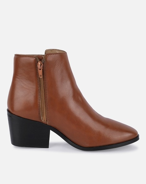 tan heeled ankle boots