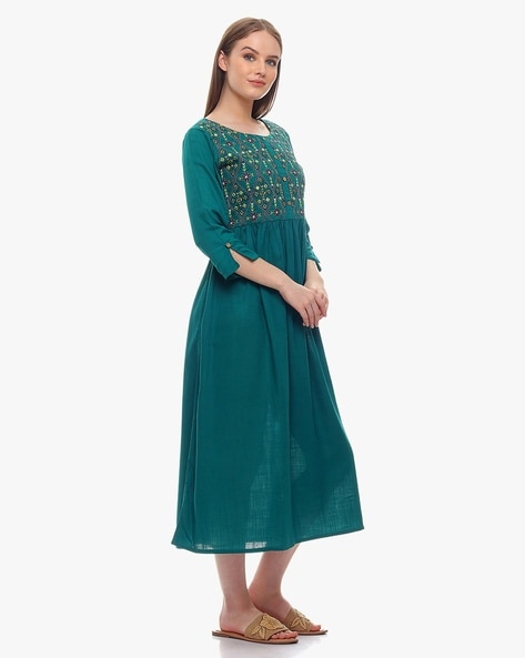 Neeru's Sea Green Colour Georgette Fabric Gown – neerus-india