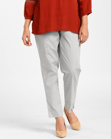 Striped Flat-Front Pants Price in India