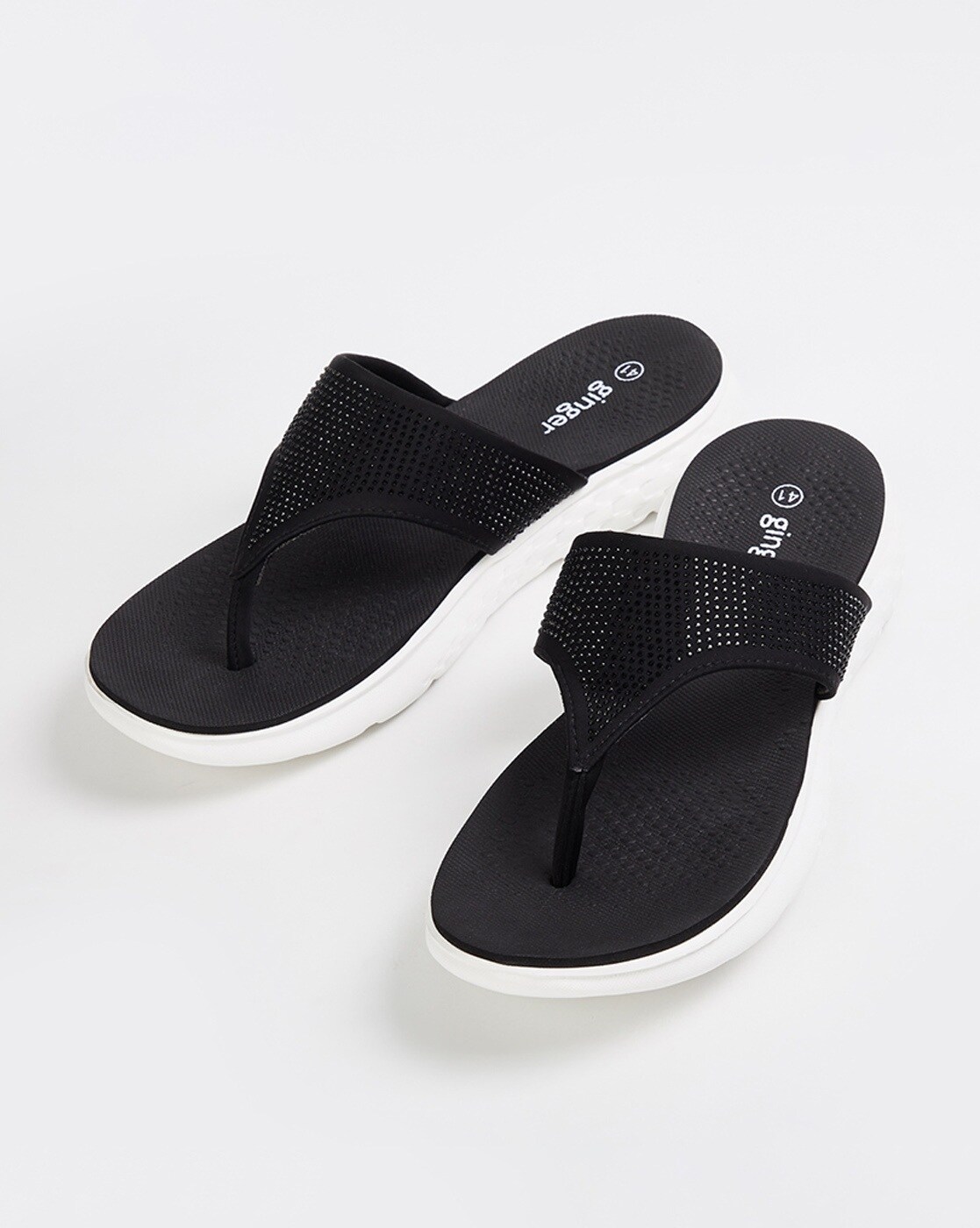 Buy Black Flat Sandals for Women by JOYTOUCH Online | Ajio.com