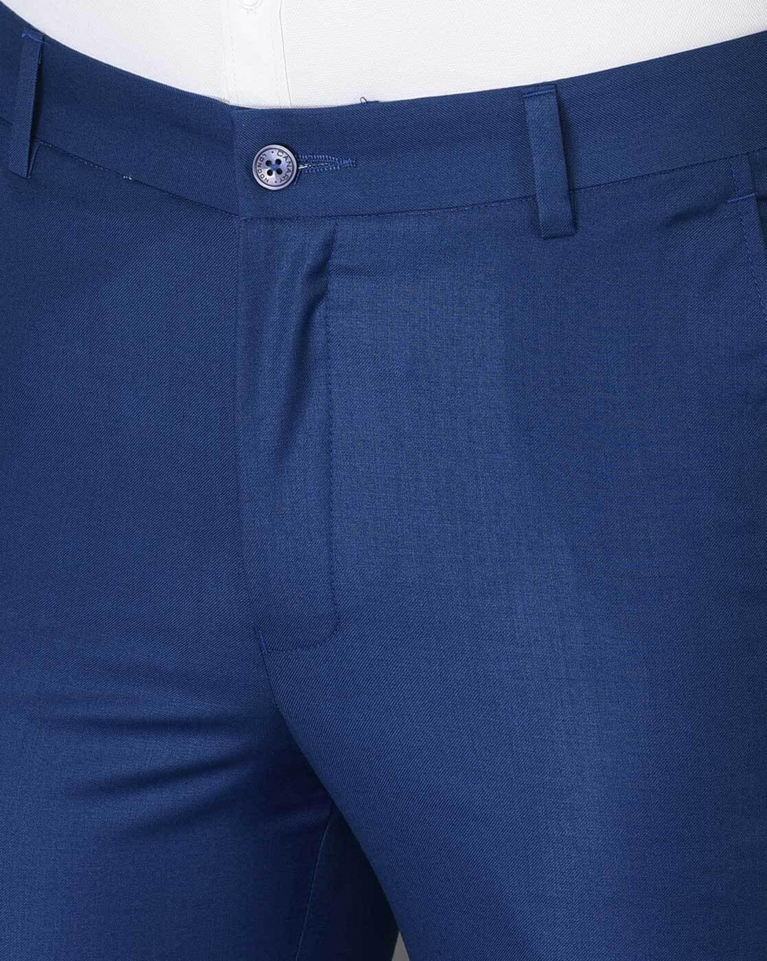 Ike Behar Cobalt Plain Front Pants | Louie's Tux Shop