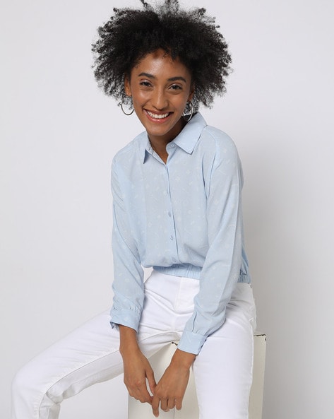 printed button down shirts women's