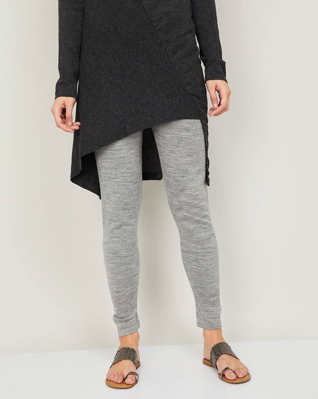 Buy Grey Leggings for Women by Melange 