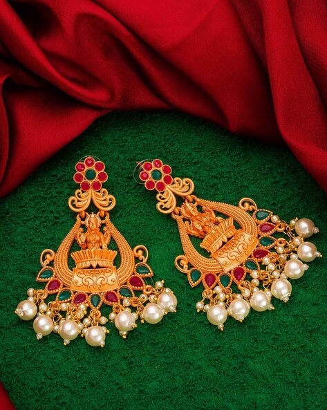 Buy Gold Plated Kundan Jhumkas by Auraa Trends Online at Aza Fashions.