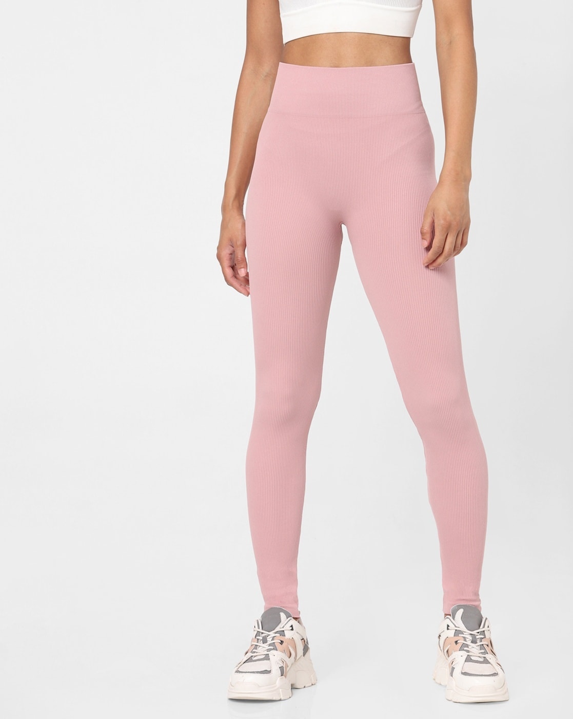 Buy online Pink Solid Full Length Leggings from Capris & Leggings for Women  by Aurelia for ₹250 at 58% off | 2024 Limeroad.com