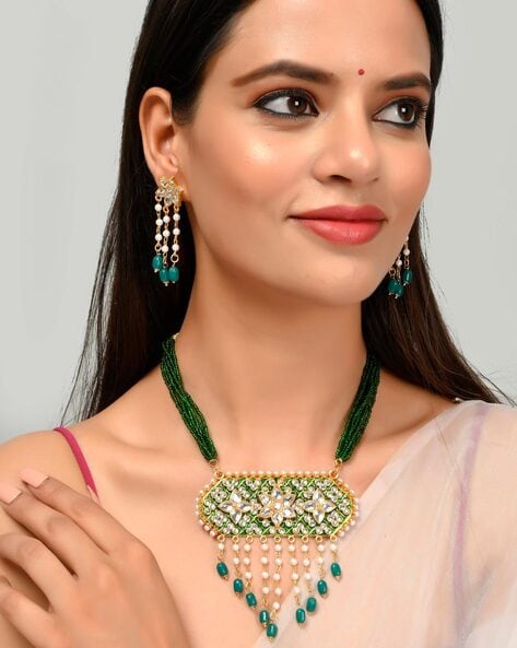 Kundan on sale necklace long