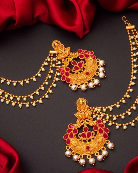 Gold Chain Earrings - Buy Gold Chain Earrings online in India