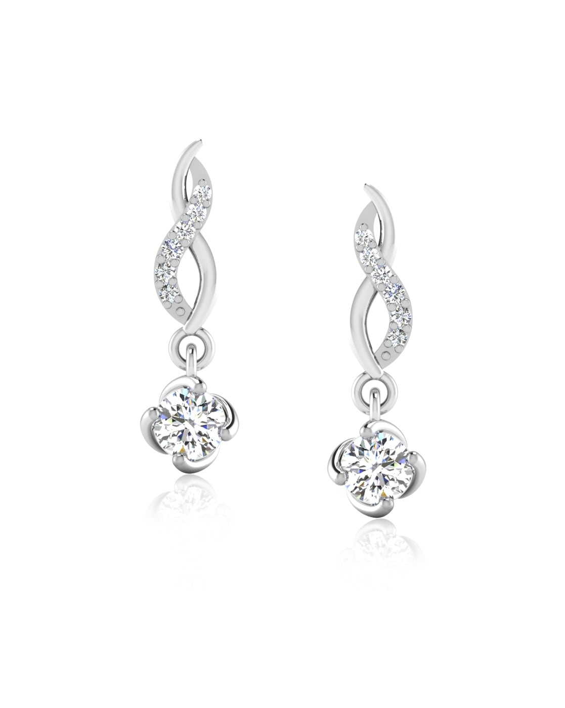 Alluring Angle Diamond Dangle Earrings-Candere by Kalyan Jewellers