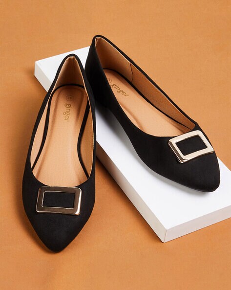 Ginger solid clearance buckle strap flats