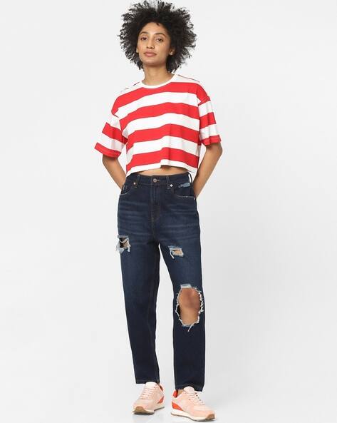 Striped Crew-Neck Cotton T-shirt view 3