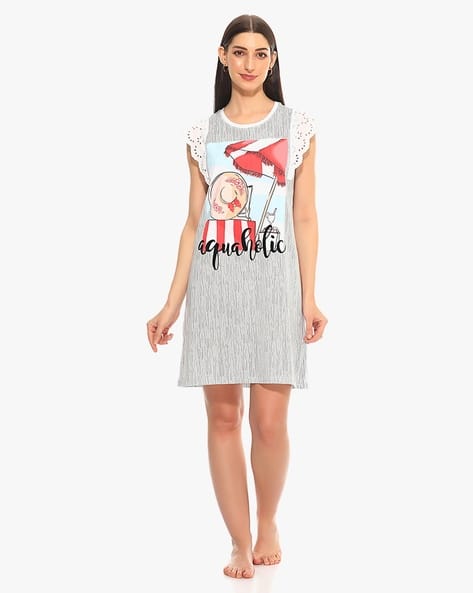 Buy Black Nightshirtsu0026Nighties for Women by SHYLA Online | Ajio.com
