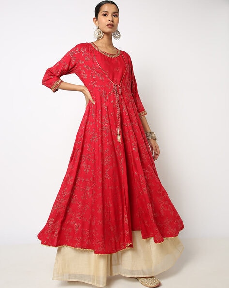 Buy online Black Printed Layered Kurta from Kurta Kurtis for Women by  Doriyaan for ₹1789 at 49% off | 2023 Limeroad.com