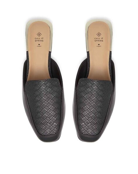 basket weave mules