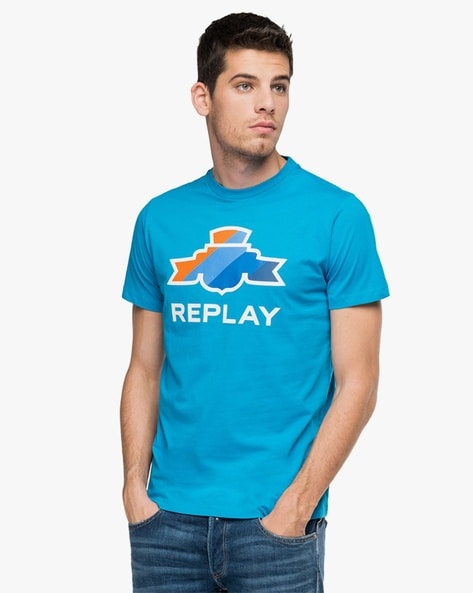 Men Blue Online Tshirts REPLAY for Buy by