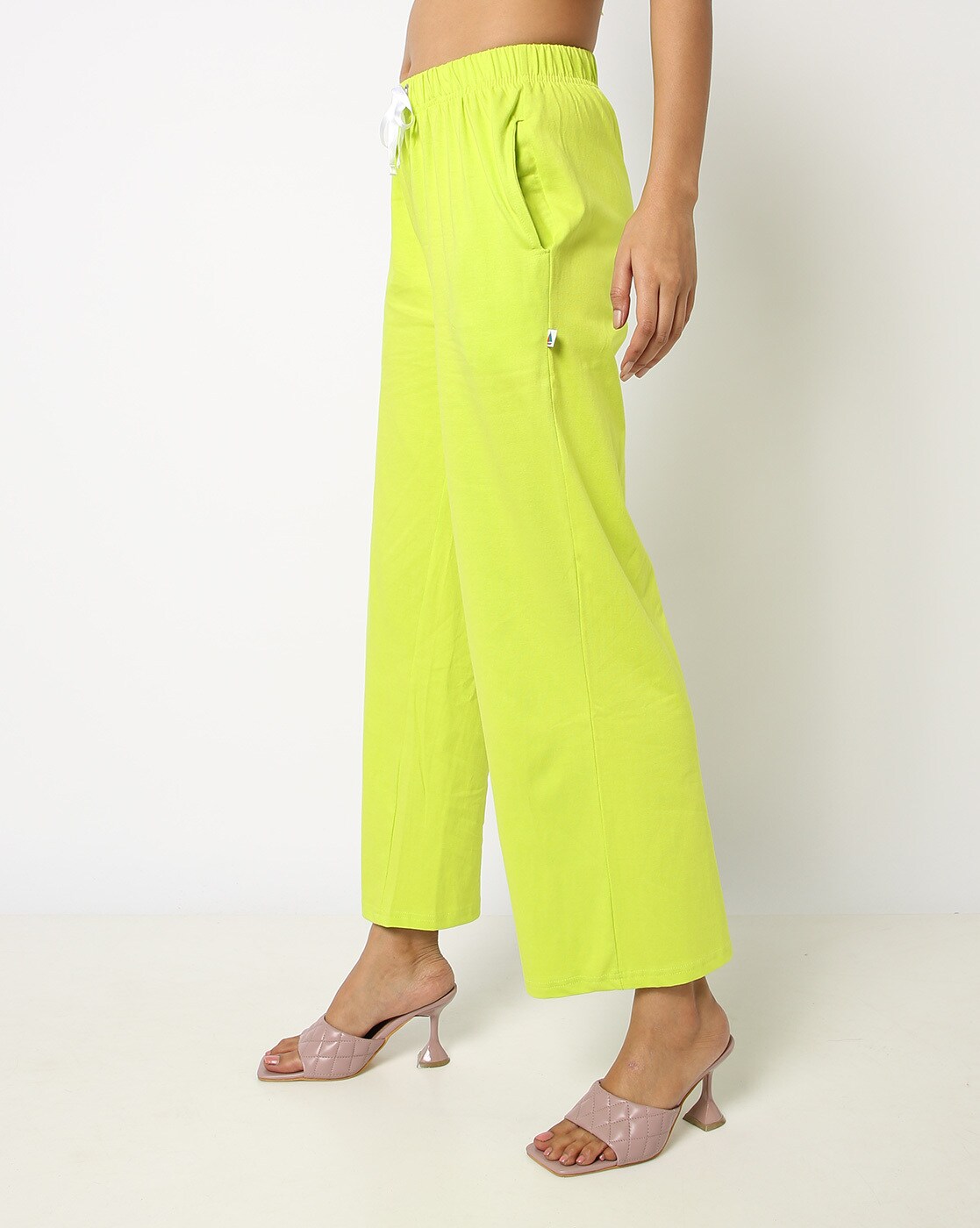 High-Waisted Carrot Pants-Green, NOCTURNE