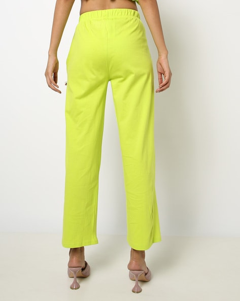 Buy W Women Lime Green Solid Cropped Trousers  Trousers for Women 1537596   Myntra