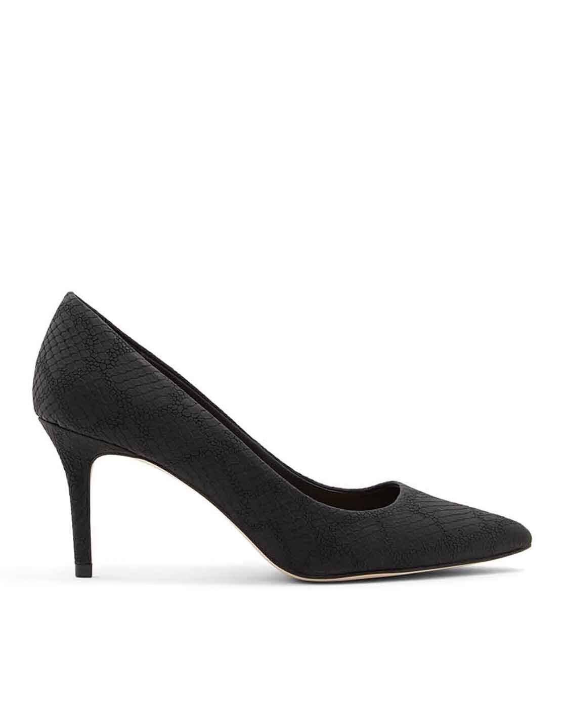 Reptilian Embossed Pointed-Toe Pumps
