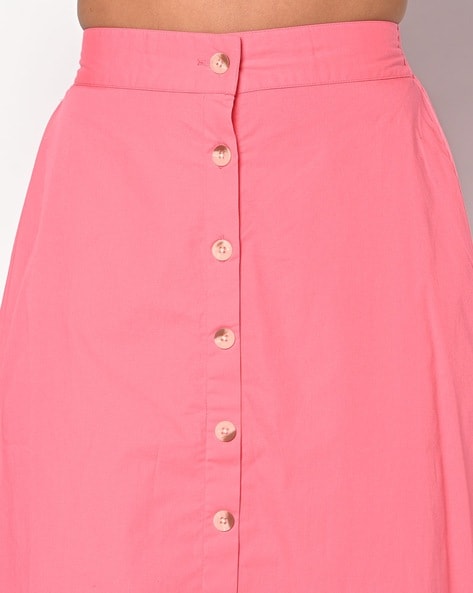 Button down skirt pink sale