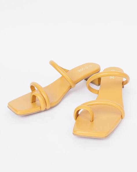mustard yellow heeled sandals