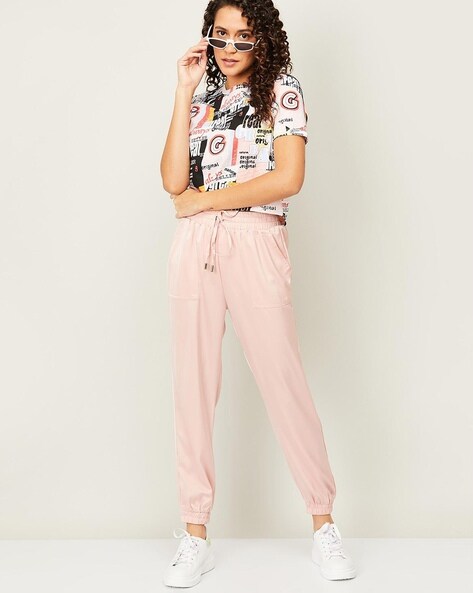 Pastel pink jogger pants