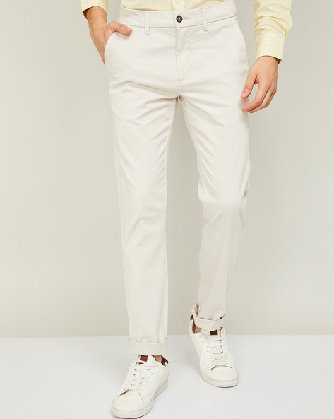 Buy White 100% Cotton Solid Trousers For Men by Mr. Ajay Kumar Online at  Aza Fashions.