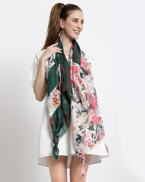 Floral Print Cotton Stole Price in India