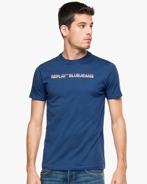 REPLAY Tshirts for Online Buy Men Blue by