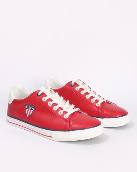 Polo by Ralph Lauren Red Leather Sneakers Size 9.5 D – theuntamedthread.com