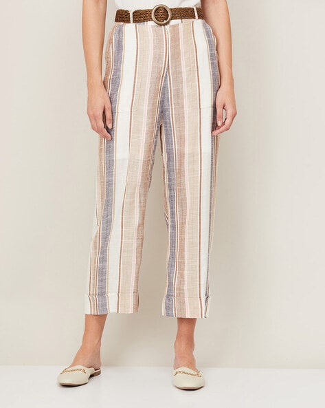 Buy Beige Trousers & Pants for Women by CODE BY LIFESTYLE Online