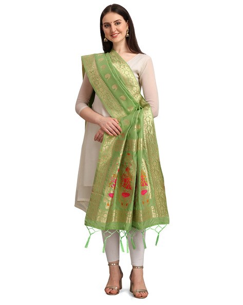 Zari Banarasi Silk Dupatta Price in India
