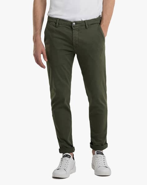 ZEUMAR Slim Fit Hyperflex Garment Dyed Chinos