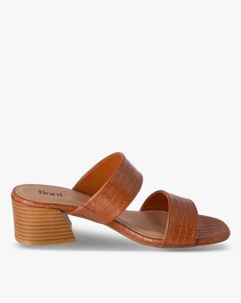 Tan leather best sale heeled sandals