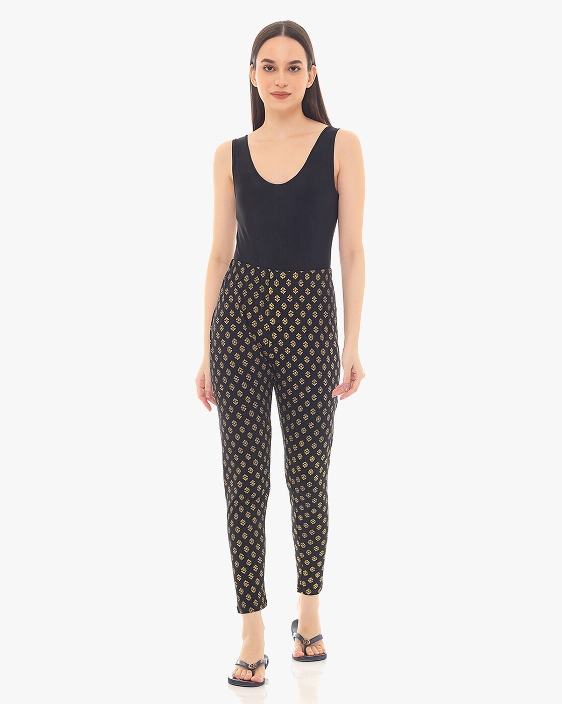 Printed Leggings with Elasticated Waist