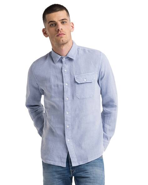 Buy Ink Blue Shirts for Men by REPLAY 