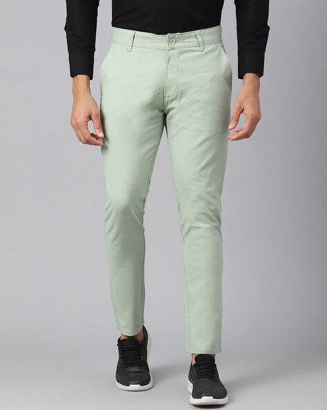 Buy Hangup Lime Green Cotton Linen Regular Fit Trousers for Mens Online @  Tata CLiQ