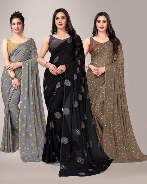 Pack of 3 Micro Print Saree