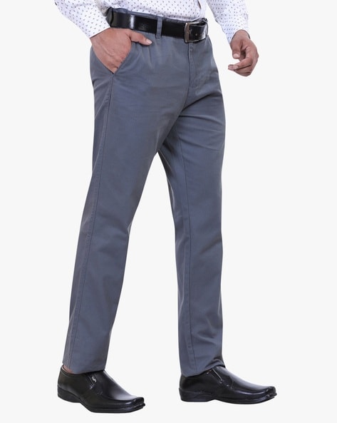 Classic Polo Casual Trousers : Buy Classic Polo Mens Cotton Solid Slim Fit Dark  Grey Color Trouser Online | Nykaa Fashion