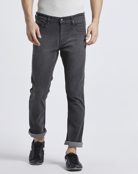 Men Lightly Washed Slim Fit Jeans