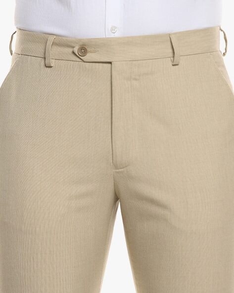 Knighthood by FBB Structured Slim Fit Trousers Beige : Amazon.in: Fashion