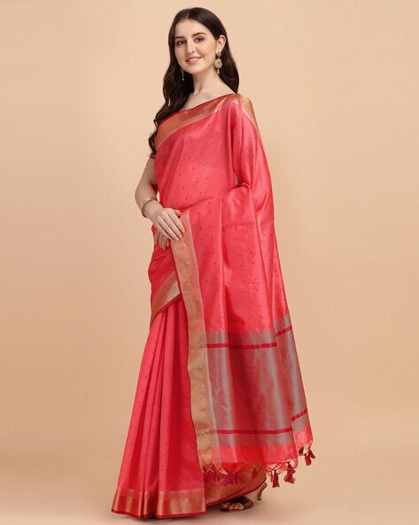 Buy Green Bandhani Zari Woven Banarasi Silk Saree by VISHNU WEAVES at Ogaan  Market Online Shopping Site