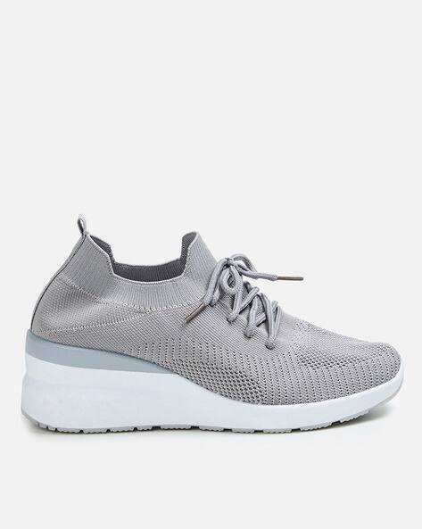 grey platform shoes