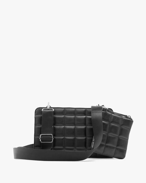 quilted shoulder bag black